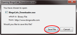 bingo cafe download instructions save file
