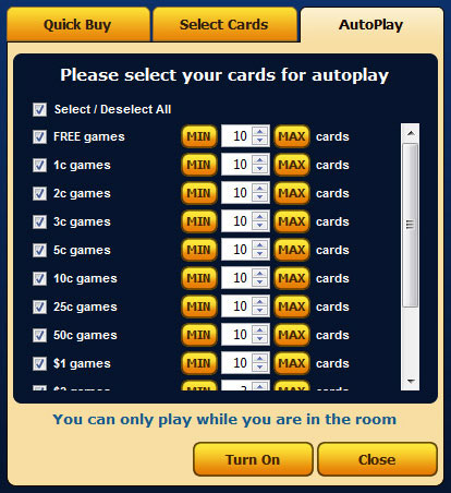 bingo cafe autodaub autoplay feature