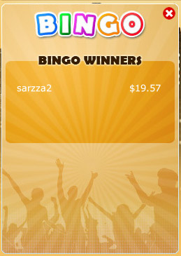 bingo cafe winning bingo message