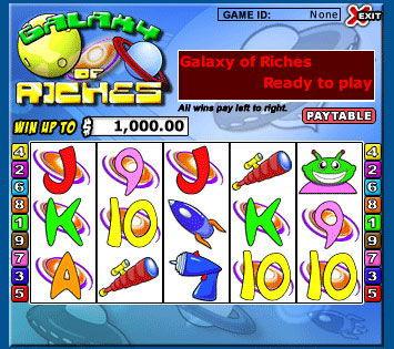 bingo cafe galaxy of riches 5 reel online slots game