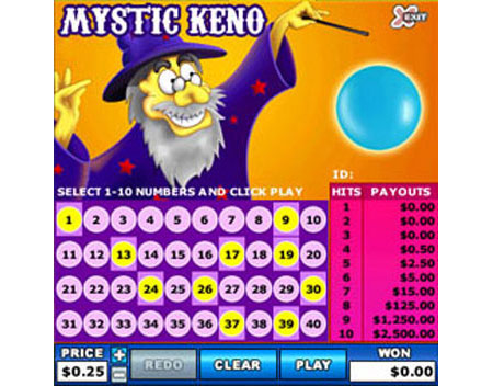 bingo cafe mystic keno online instant win game