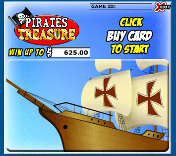 bingo cafe pirates treasure scratch cards online instant win game